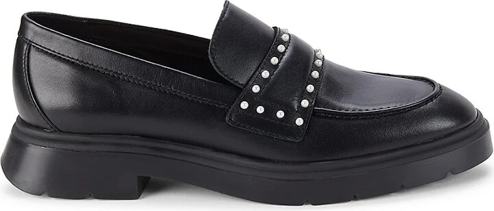 Darcy Simulated Pearl Studded Leather Loafers