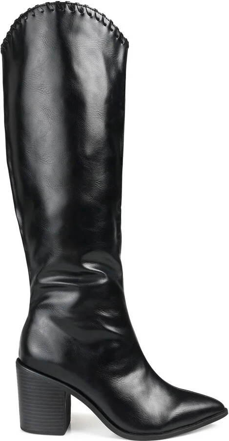 Daria Whipstitch Tall Vegan Leather Western Boot - Image 3
