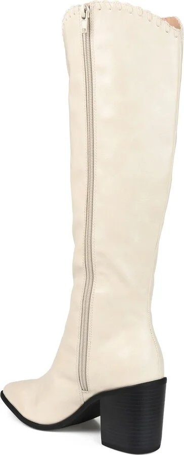 Daria Whipstitch Tall Vegan Leather Western Boot - Image 7
