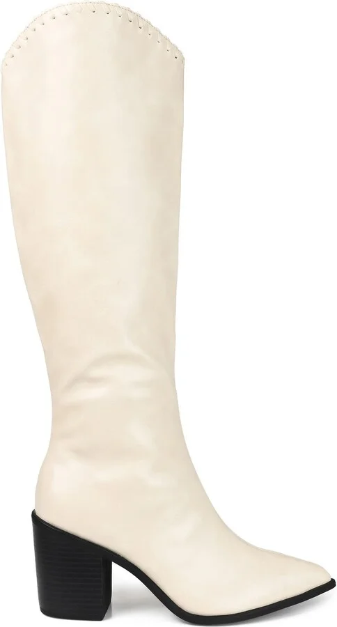 Daria Whipstitch Tall Vegan Leather Western Boot - Image 8