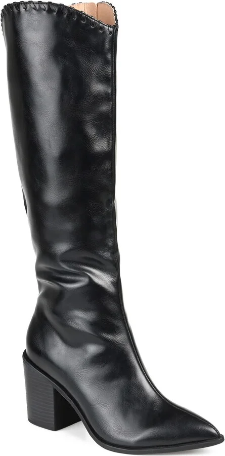 Daria Whipstitch Tall Vegan Leather Western Boot