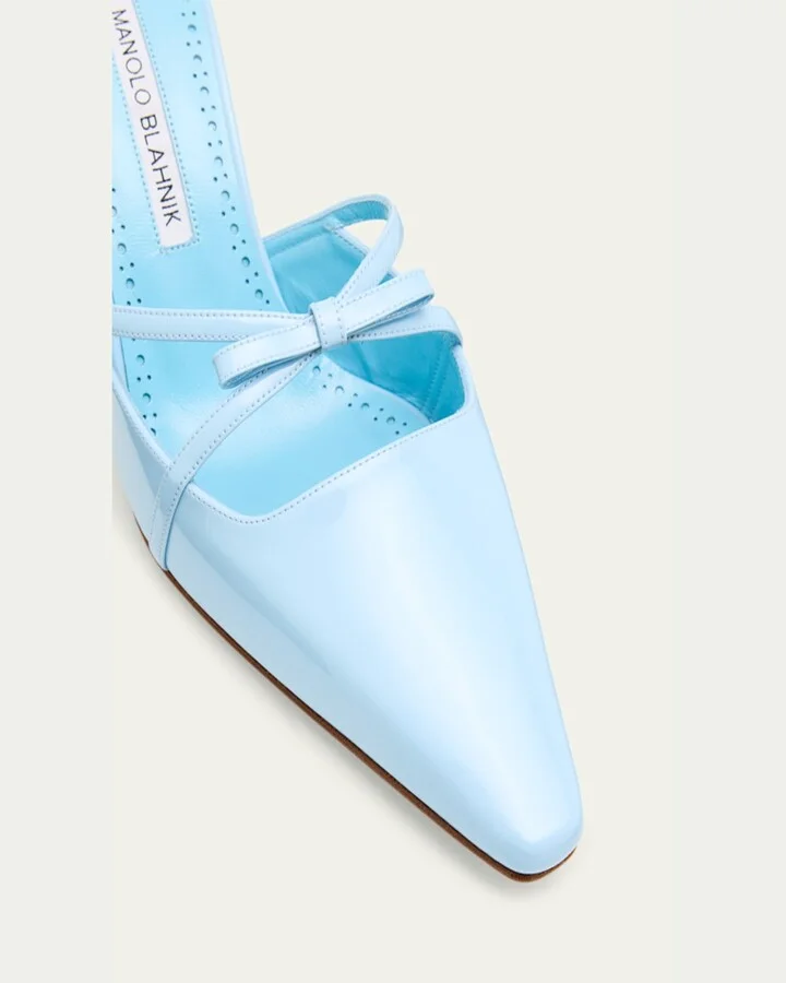 Dariamu Patent Leather Bow Mules - Image 2