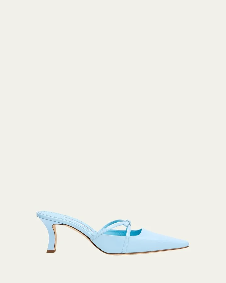Dariamu Patent Leather Bow Mules