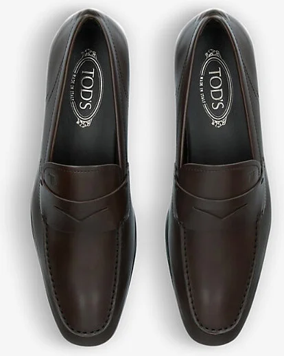Dark Brown Gomma Leggero Leather Loafers Eur 43.5 / 9.5 Uk Men - Image 2