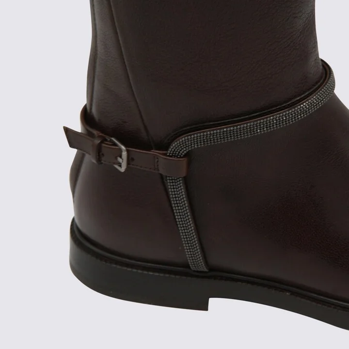 Dark Brown Leather Boots - Image 4