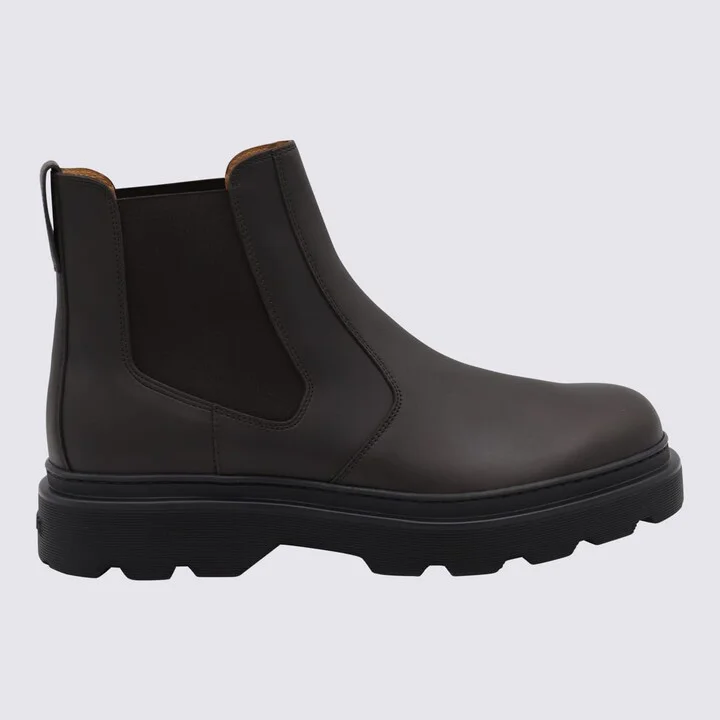 Dark Brown Leather Boots