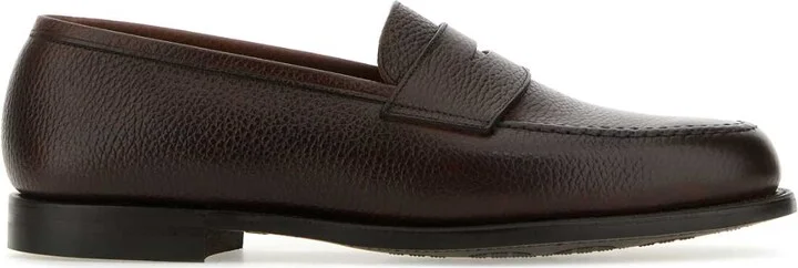 Dark Brown Leather Boston Loafers
