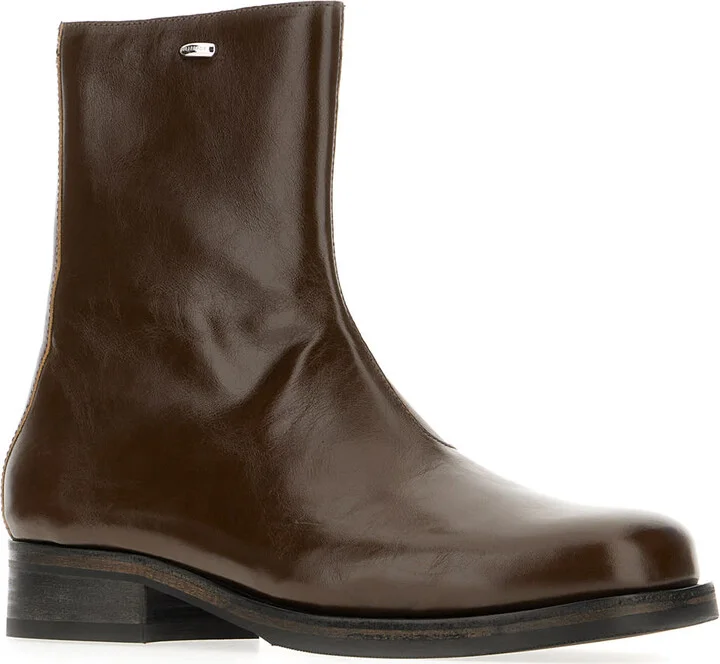 Dark Brown Leather Camion Boots - Image 2