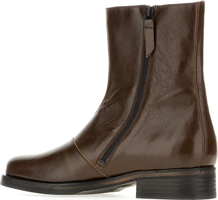 Dark Brown Leather Camion Boots - Image 3