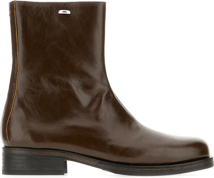 Dark Brown Leather Camion Boots