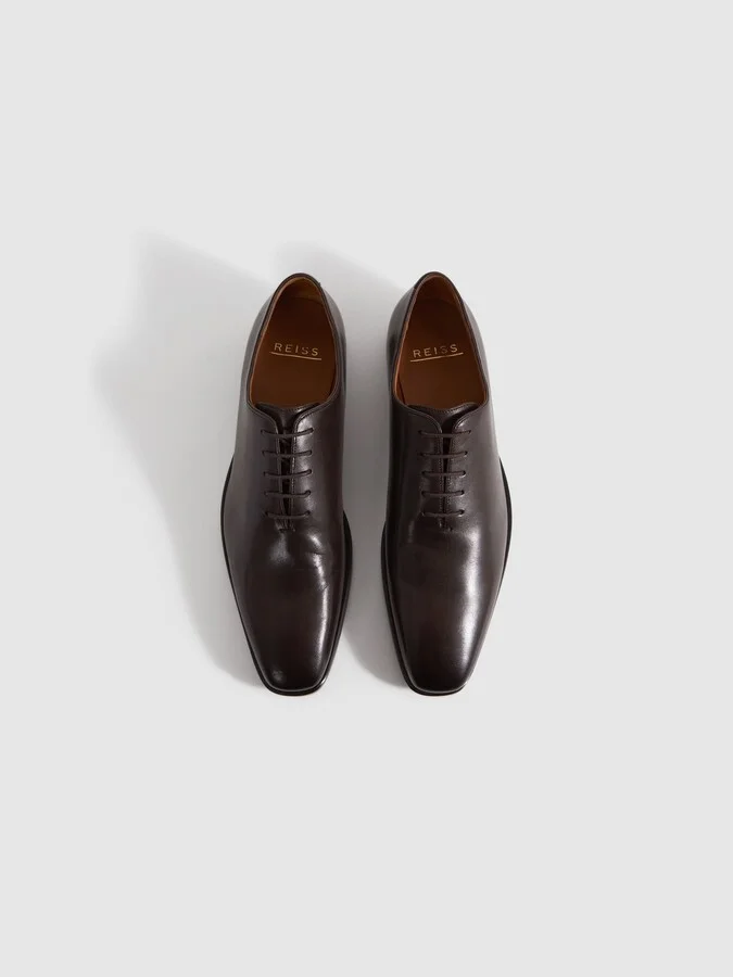 Dark Brown Leather Lace-up Shoes - Image 3