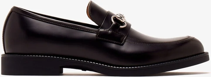 Dark brown leather loafers