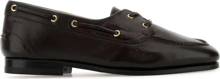 Dark Brown Leather Pathy Loafers