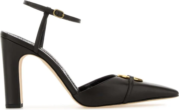 Dark Brown Leather Querelle Pumps
