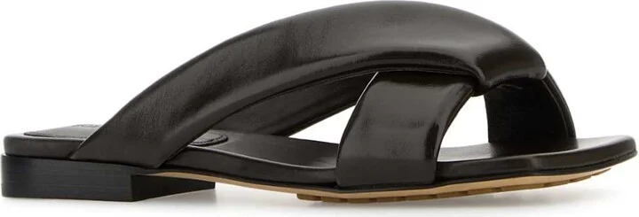 Dark Brown Leather Riva Slippers - Image 2