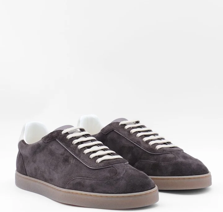 Dark Brown Leather Sneakers - Image 2