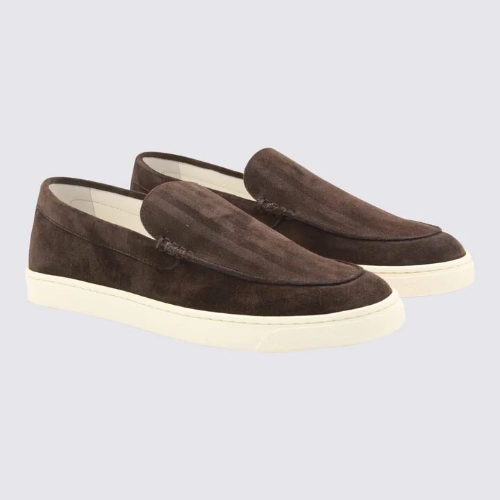 Dark Brown Leather Sneakers - Image 2