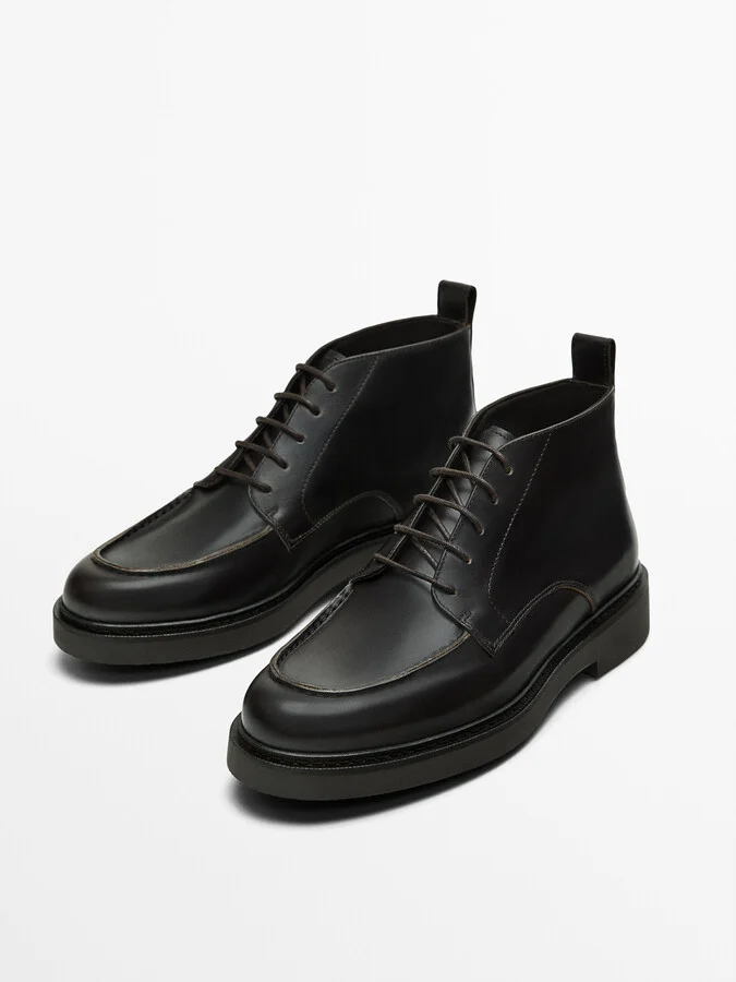 Dark Brown Moc Toe Ankle Boots - Image 3