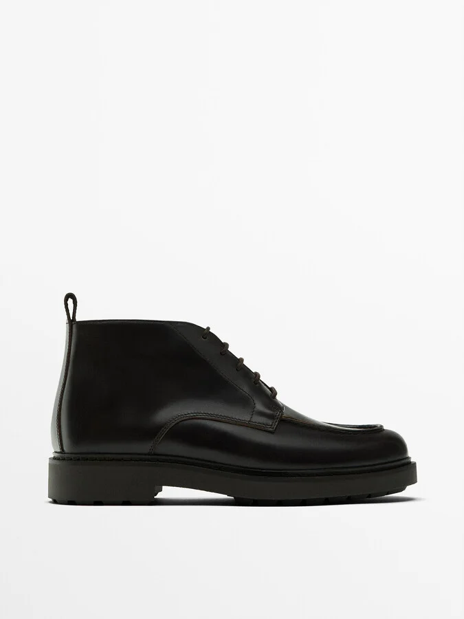 Dark Brown Moc Toe Ankle Boots