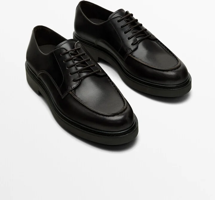 Dark Brown Moc Toe Shoes - Image 3