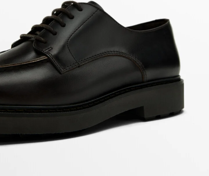 Dark Brown Moc Toe Shoes - Image 5