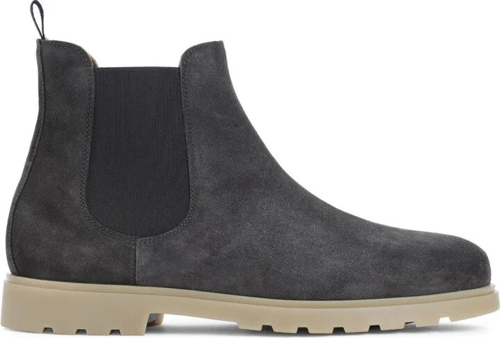 Dark Brown Suede Calf Leather Ankle Boots