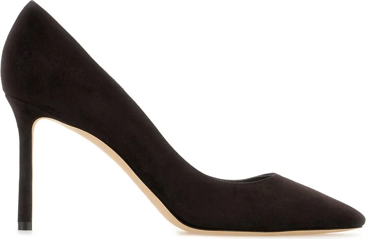 Dark Brown Suede Romy Pumps