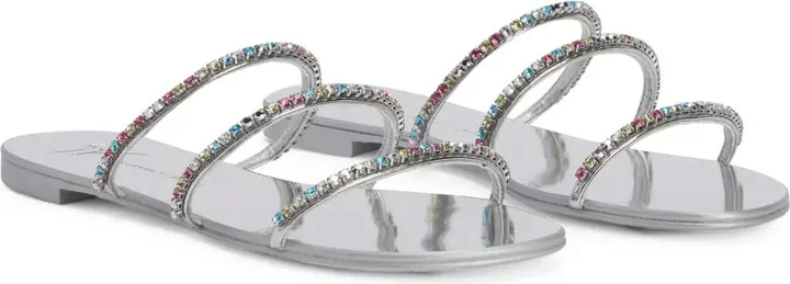 Dark Colorful crystal-embellished slides - Image 2