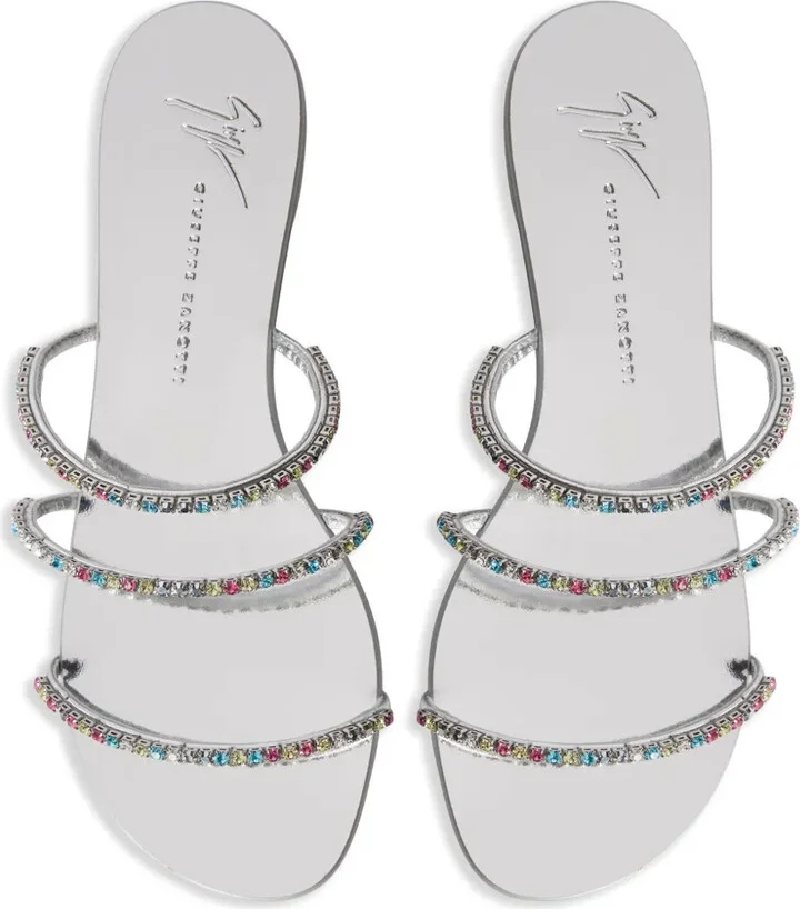 Dark Colorful crystal-embellished slides - Image 4