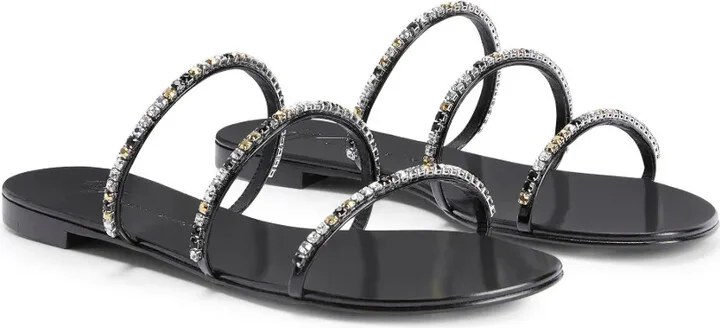 Dark Colorful embellished sandals - Image 2