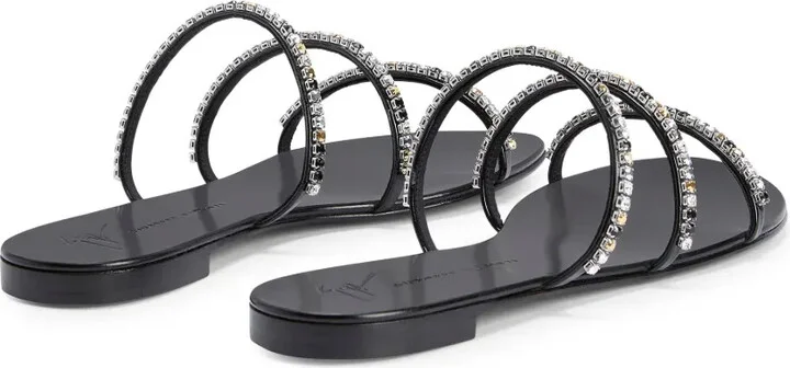 Dark Colorful embellished sandals - Image 3