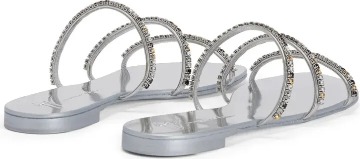 Dark Colorful rhinestone-embellished sandals - Image 3