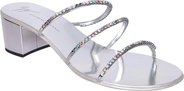 Dark Colorful White Sandals - Image 2