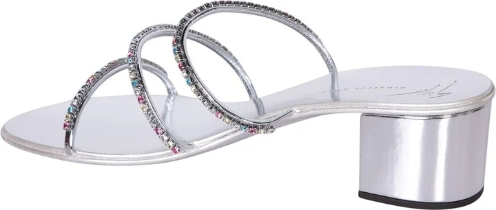 Dark Colorful White Sandals - Image 3