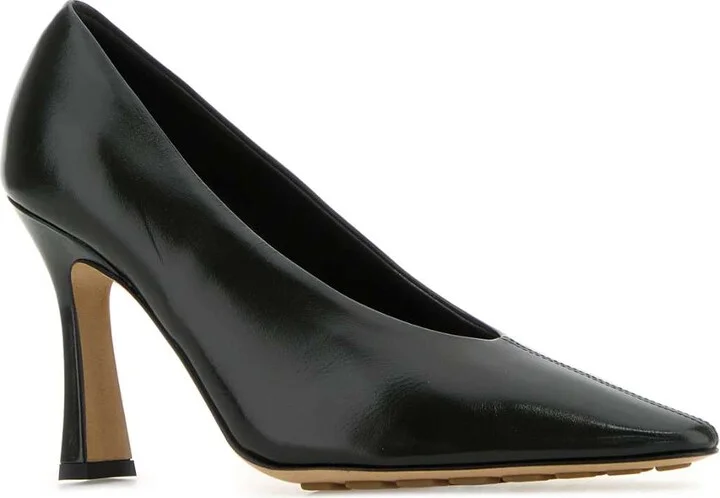 Dark Green Leather Sofia Pumps - Image 2