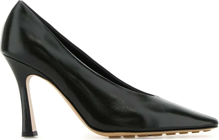 Dark Green Leather Sofia Pumps