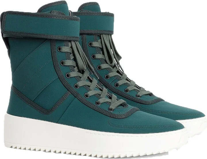 Dark Green Military High Top Sneakers Green