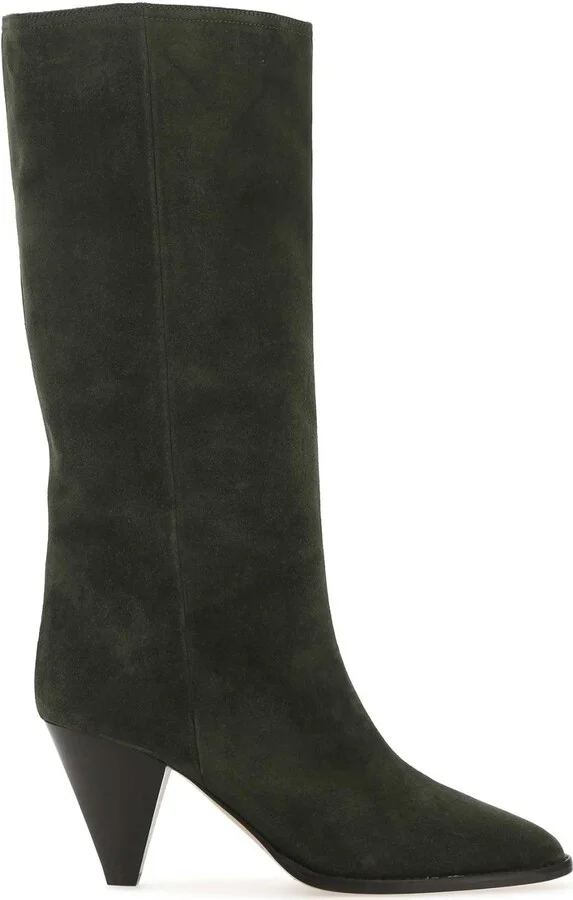 Dark Green Suede Lispa Boots