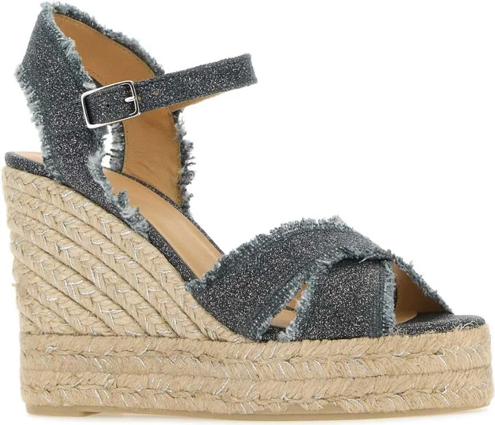 Dark Grey Canvas Bromelia Wedges - Image 2