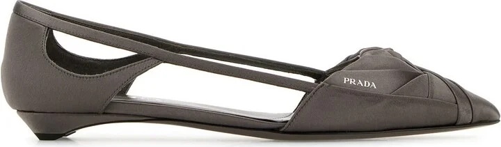 Dark grey satin ballerinas