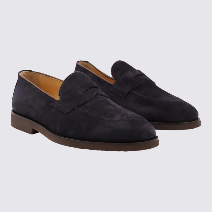 Dark Navy Leather Loafers - Image 2