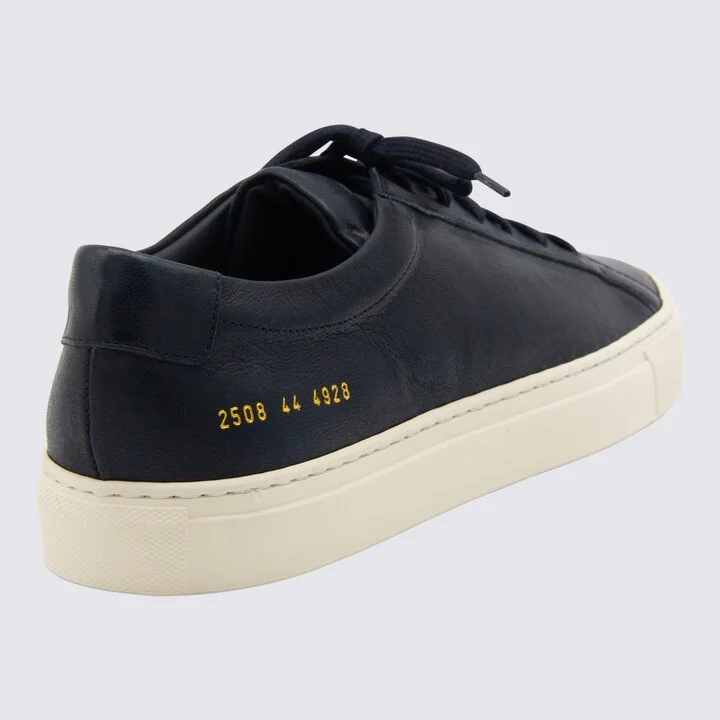 Dark Navy Leather Snakers - Image 3