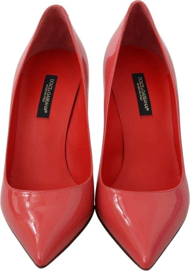 Dark Pink Patent Leather Heels Women's Pumps - Image 4