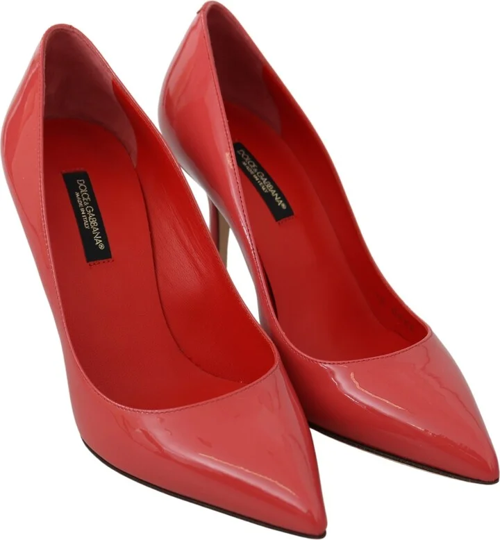Dark Pink Patent Leather Heels Women's Pumps - Image 5