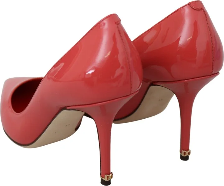 Dark Pink Patent Leather Heels Women's Pumps - Image 6