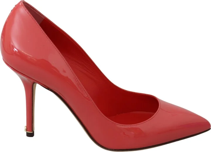 Dark Pink Patent Leather Heels Women's Pumps