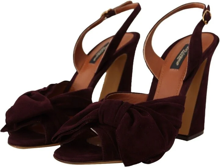 Dark Purple Suede Ankle Strap Sandals Women's Shoes - Image 2