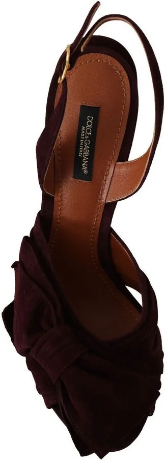 Dark Purple Suede Ankle Strap Sandals Women's Shoes - Image 6