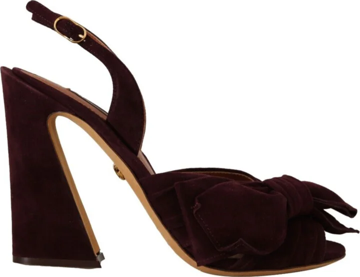 Dark Purple Suede Ankle Strap Sandals Women's Shoes