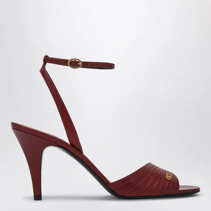 Dark red leather Sandalo Ladycrush